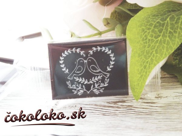 Mini svadobné čokoládky s obrázkami