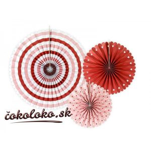 Dekoračné papierové rozety "SWEET LOVE" (3 ks)