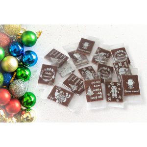 Mini vianočné čokoládky - OBDĹŽNIKOVÉ (50 ks)