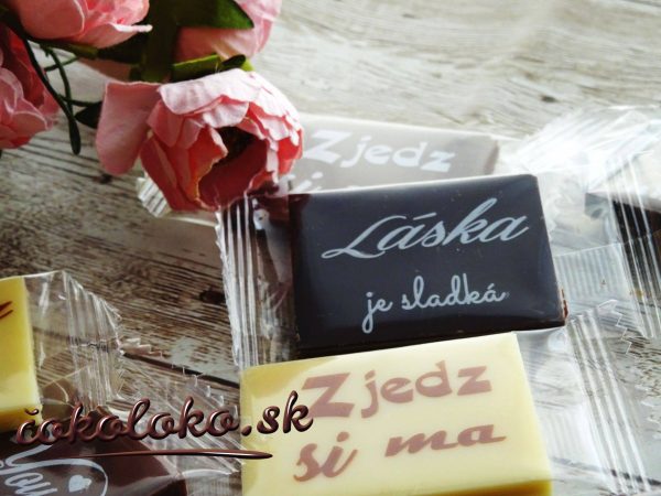 Mini čokoládky s nápismi