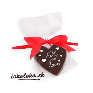 Valentínske ČOKOLÁDOVÉ SRDIEČKO "KEEP CALM AND LOVE"