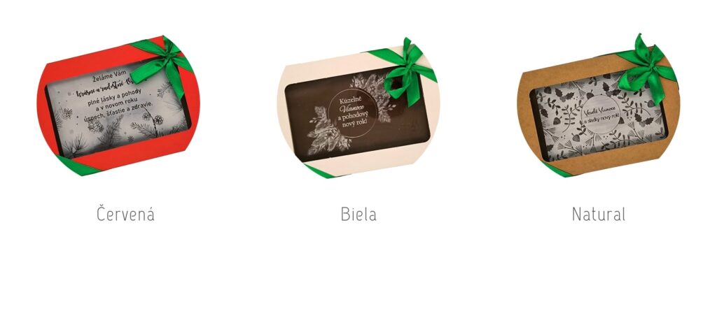 Alme_farby škatuliek_Čokopohľadnice